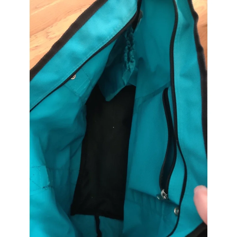 Everest Insulated Cooler Tote Bag Turquoise Black Dual Compartment Beach Picnic